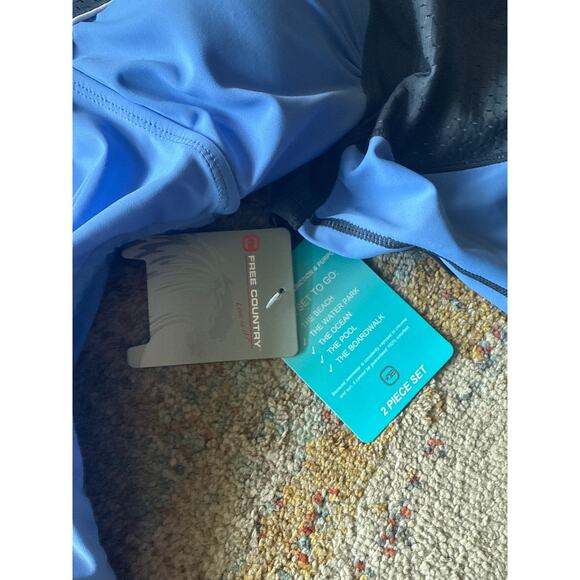 Free Country 2 piece set light blue / black womens sz medium - NWT - Picture 2 of 12